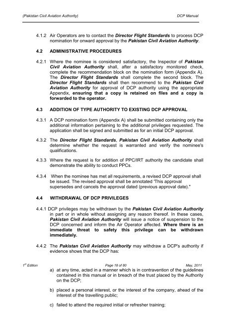 Designated Check Pilot Manual - Civil Aviation Authority