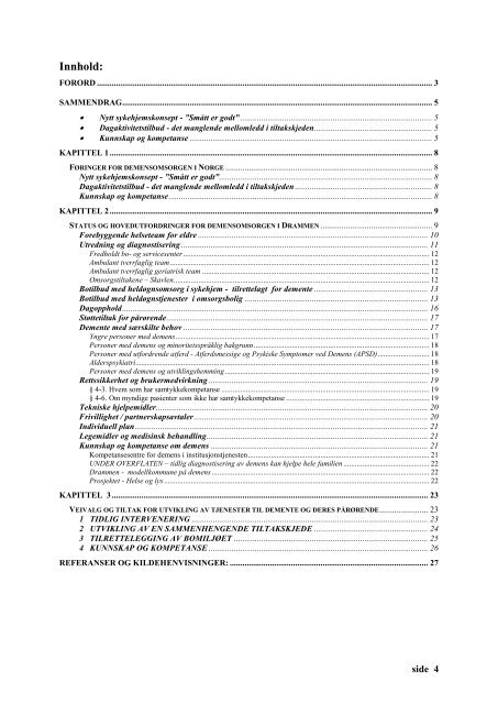 Plan for mennesker med demens 2008-2012 - Drammen kommune