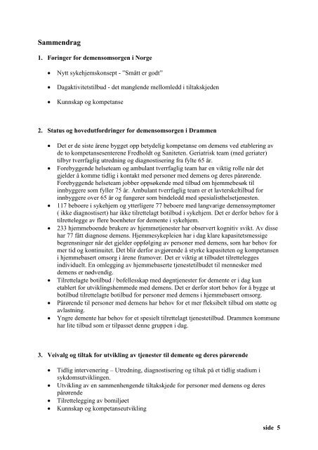 Plan for mennesker med demens 2008-2012 - Drammen kommune