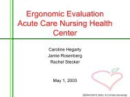 Ergonomic Evaluation of Acute Care Nursing - Cornell University ...