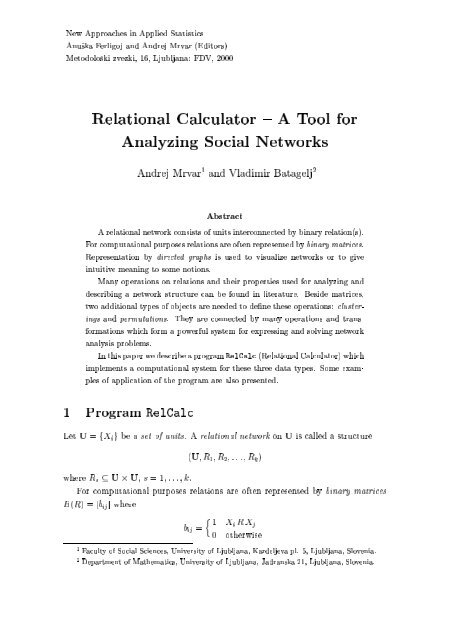 Relational Calculator - Andrej Mrvar