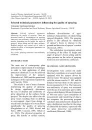 Selected technical parameters influencing the quality of spraying