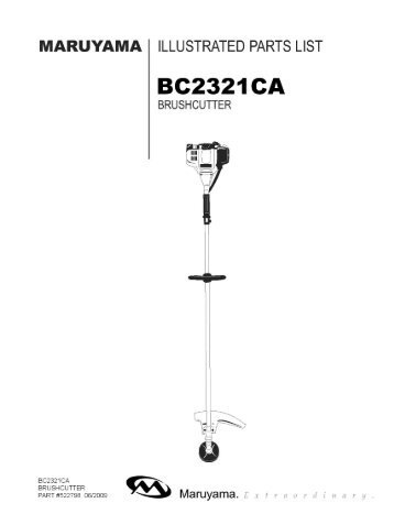 BC2321CA Illustrated Parts List - Maruyama
