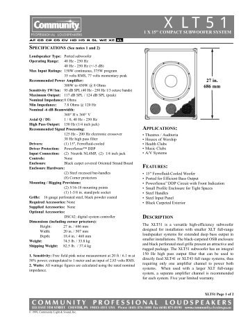 XLT51 - Community Professional Loudspeakers