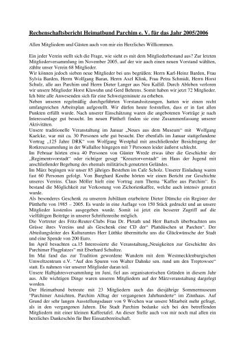Berichtszeitraum 2005-2006 - Heimatbund Parchim e.V.