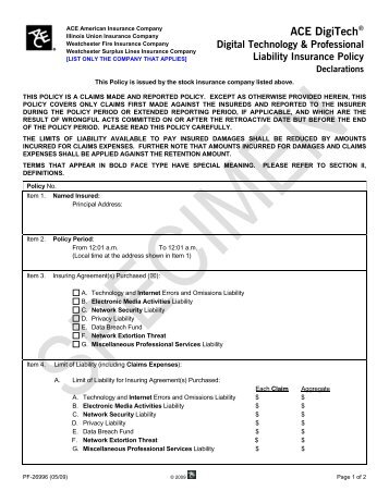 Technology Form - ACE Group