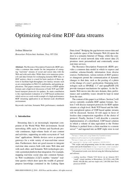 Optimizing real-time RDF data streams - Franz Inc.