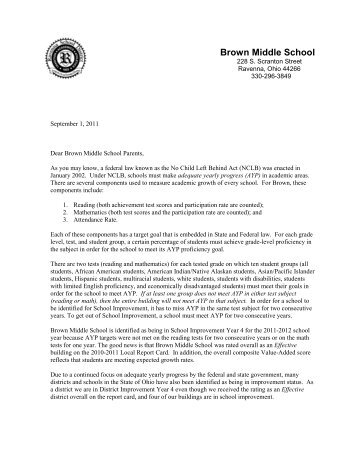 BMS SI Year 4 Letter FINAL September 2011 - the Ravenna School ...