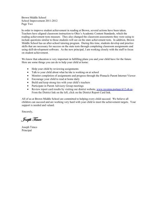 BMS SI Year 4 Letter FINAL September 2011 - the Ravenna School ...