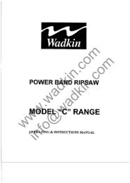 Wadkin C5 C6 C7 C8 C9 Bandsaw Manual and Parts List