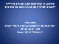 HIV/ and persons with disabilities in Uganda: Bridging the gaps