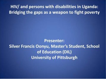 HIV/ and persons with disabilities in Uganda: Bridging the gaps