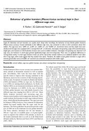 Behaviour of golden hamsters (Mesocricetus auratus) kept in four ...