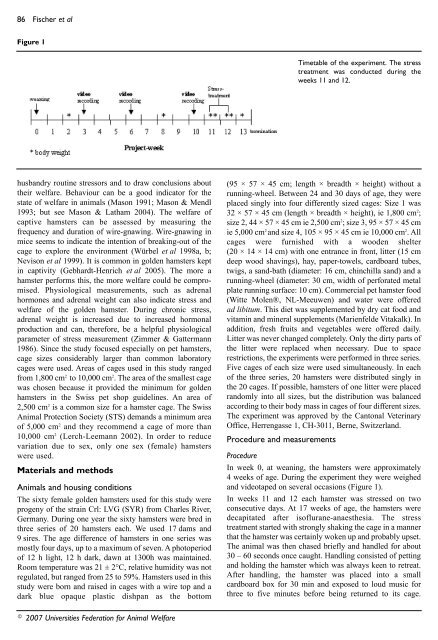 Behaviour of golden hamsters (Mesocricetus auratus) kept in four ...