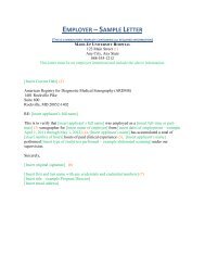 EMPLOYER âSAMPLE LETTER - ARDMS