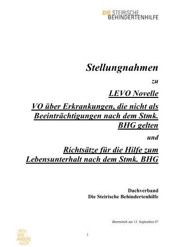 Stellungnahme zur Novelle der Leistungs- und Entgeltverordnung