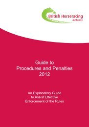 Guide to Penalties and Procedures - British Horseracing Authority