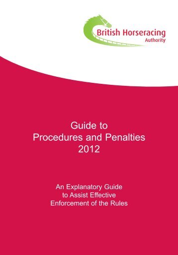 Guide to Penalties and Procedures - British Horseracing Authority