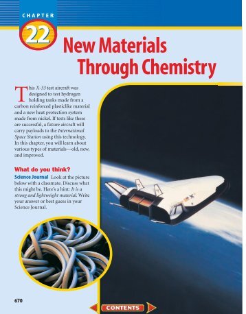 Chapter 22: New Materials Through Chemistry - Wylie Jr. High School