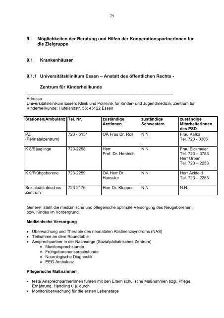 Kooperationsvereinbarung zwischen den an der ... - Bella Donna