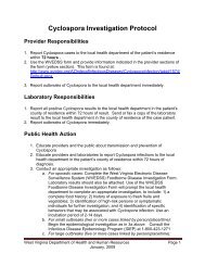 WV Cyclospora Investigation Protocol - DHHR