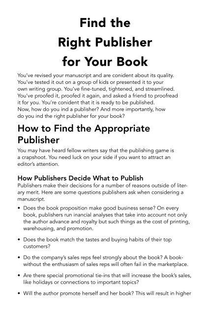 Find The Right Publisher For Your Book Writer S Digest