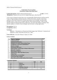 EM 316 - Thermal-Fluid Sciences I - United States Naval Academy