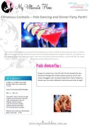 Flirtatious Cocktails â Pole Dancing and Dinner Party Perth!