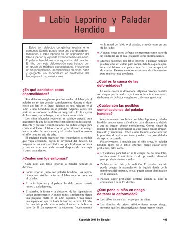 Labio Leporino y Paladar Hendido - Impcna.com