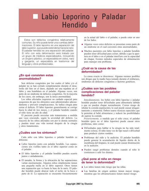 Labio Leporino y Paladar Hendido - Impcna.com