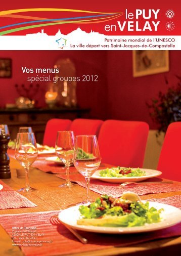 Vos menus spÃ©cial groupes 2012 - Le Puy-en-Velay