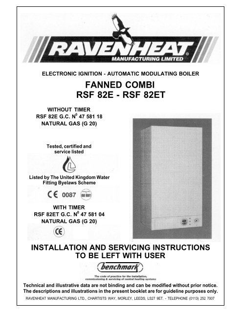 FANNED COMBI RSF 82E - RSF 82ET - Heatingspares247.com