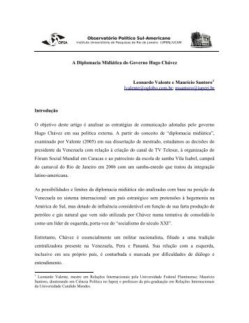 A Diplomacia Midiática do Governo Hugo Chávez - Plataforma ...