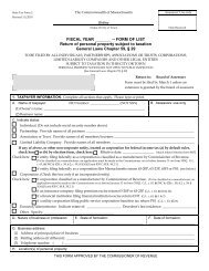 Personal Property Form of List - Shirley, MA