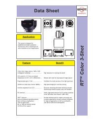 SPOT RT 3-Shot Color with KAI 2000 Sensor Technical Specifications