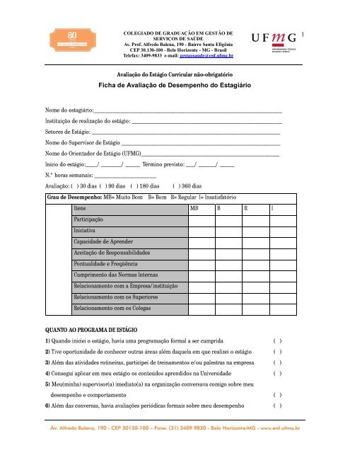 1 Ficha De Avaliação De Desempenho Do Estagiário 5632