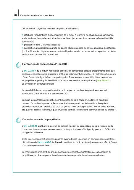 Guide juridique et pratique sur la gestion des milieux aquatiques