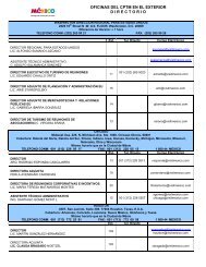 OFICINAS DEL CPTM EN EL EXTERIOR D I R E C T O R I O