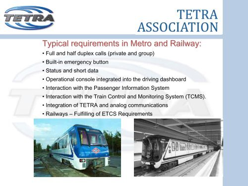 Transport Applications - tetra