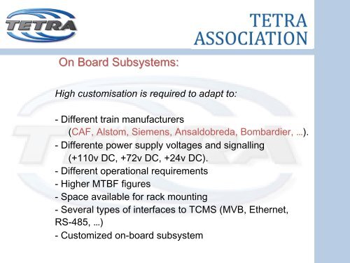 Transport Applications - tetra