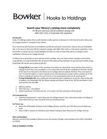 Bowker_RCL Hooks To Holding | training document (PDF)