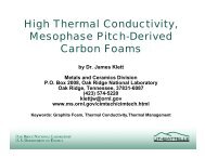 High Thermal Conductivity, Mesophase Pitch ... - Physics Division