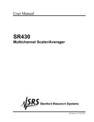 Multichannel Scaler / Averager - Stanford Research Systems