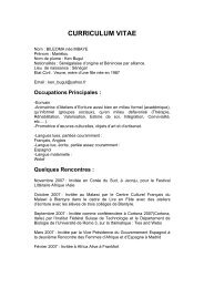 CURRICULUM VITAE - L'Afrique Ã©crite au fÃ©minin