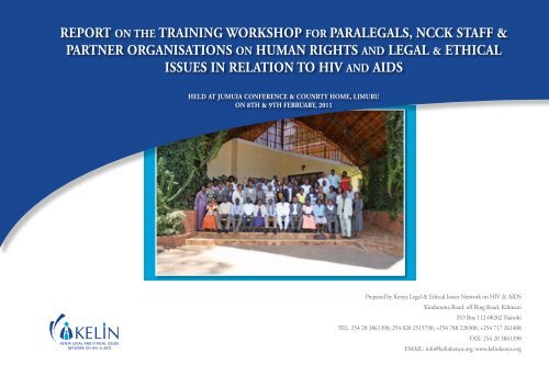 report on the training workshop for paralegals, ncck staff - Kelin