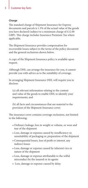DHL Shipment Insurance Leaflet