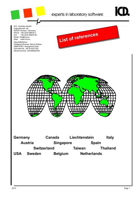 List of references Germany Canada Liechtenstein Italy Austria - iCD.