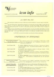 rcsn info - Historique de l'ICSN - CNRS