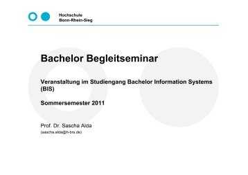 Bachelor Begleitseminar