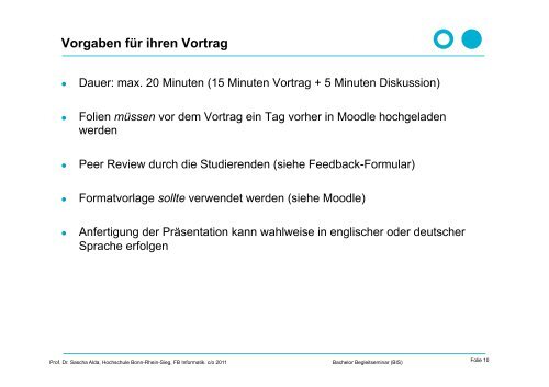 Bachelor Begleitseminar